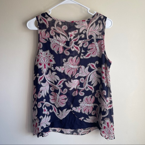 Loft Navy Paisley Floral Swing Tank Top - Picture 5 of 5